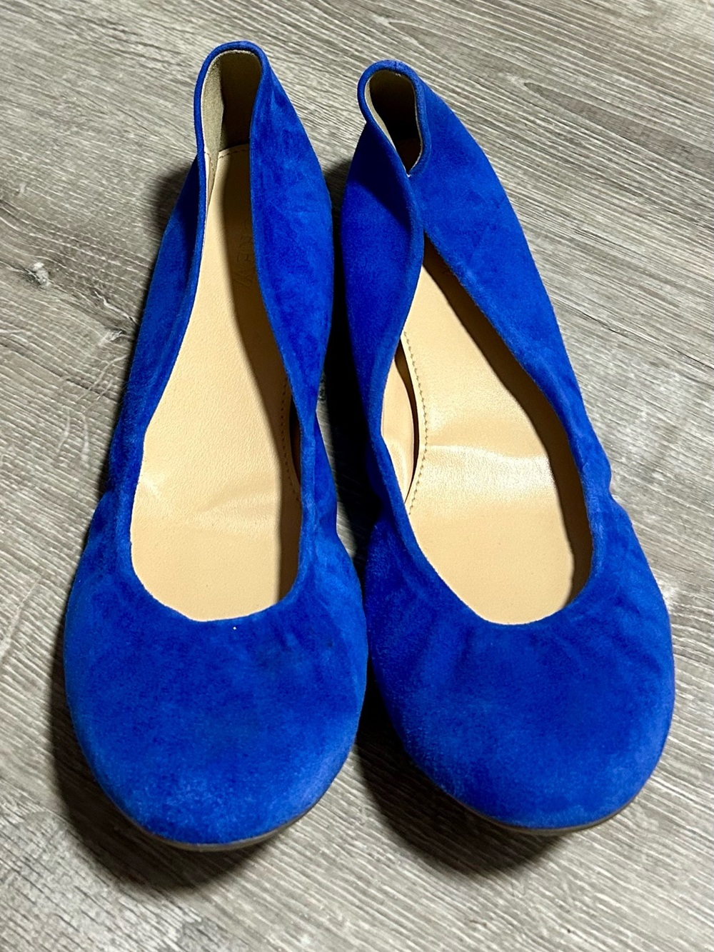 J. Crew Women's Suede Ballet Flats in Cobalt Blue Size 8